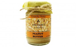 Auroganics Crunchy Nutty Peanut Butter   Glass Jar  250 grams
